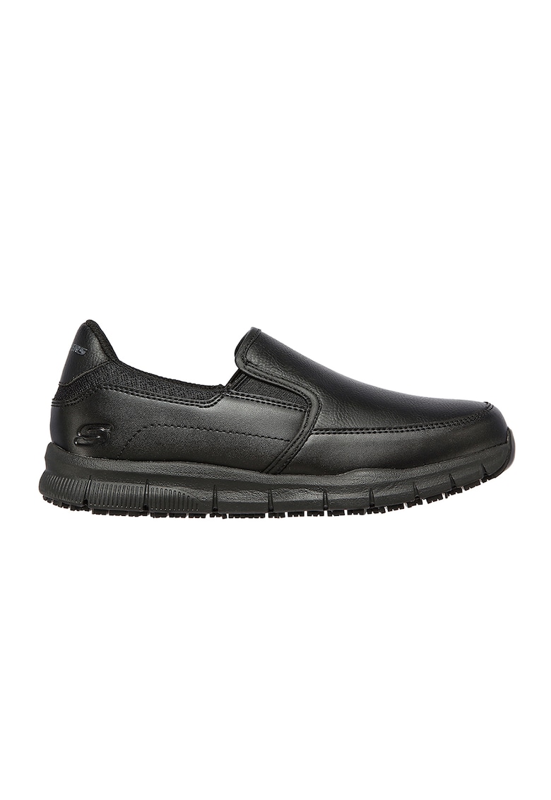 Pantofi casual de piele ecologica Memory Foam - Negru