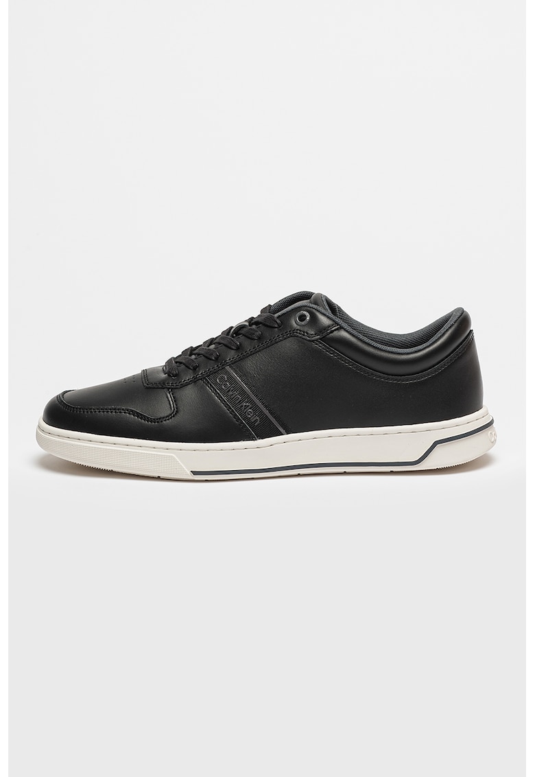 Pantofi sport low-cut de piele - Negru/Alb murdar