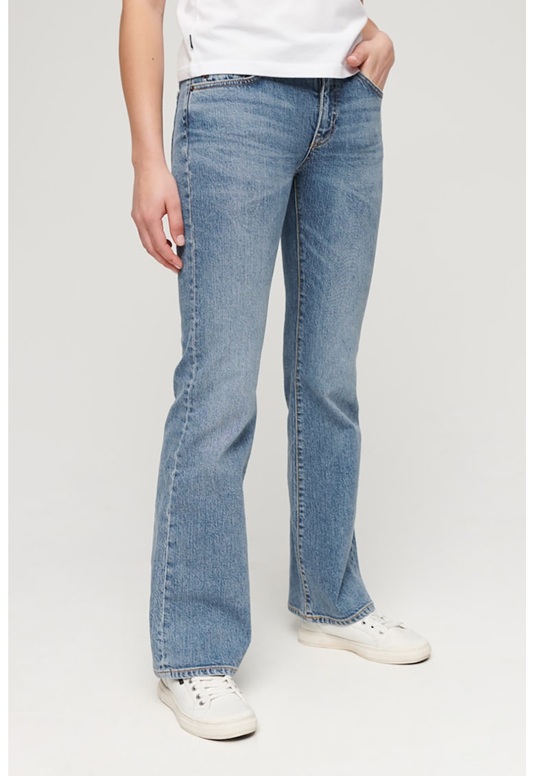 Blugi bootcut cu talie medie - Albastru deschis