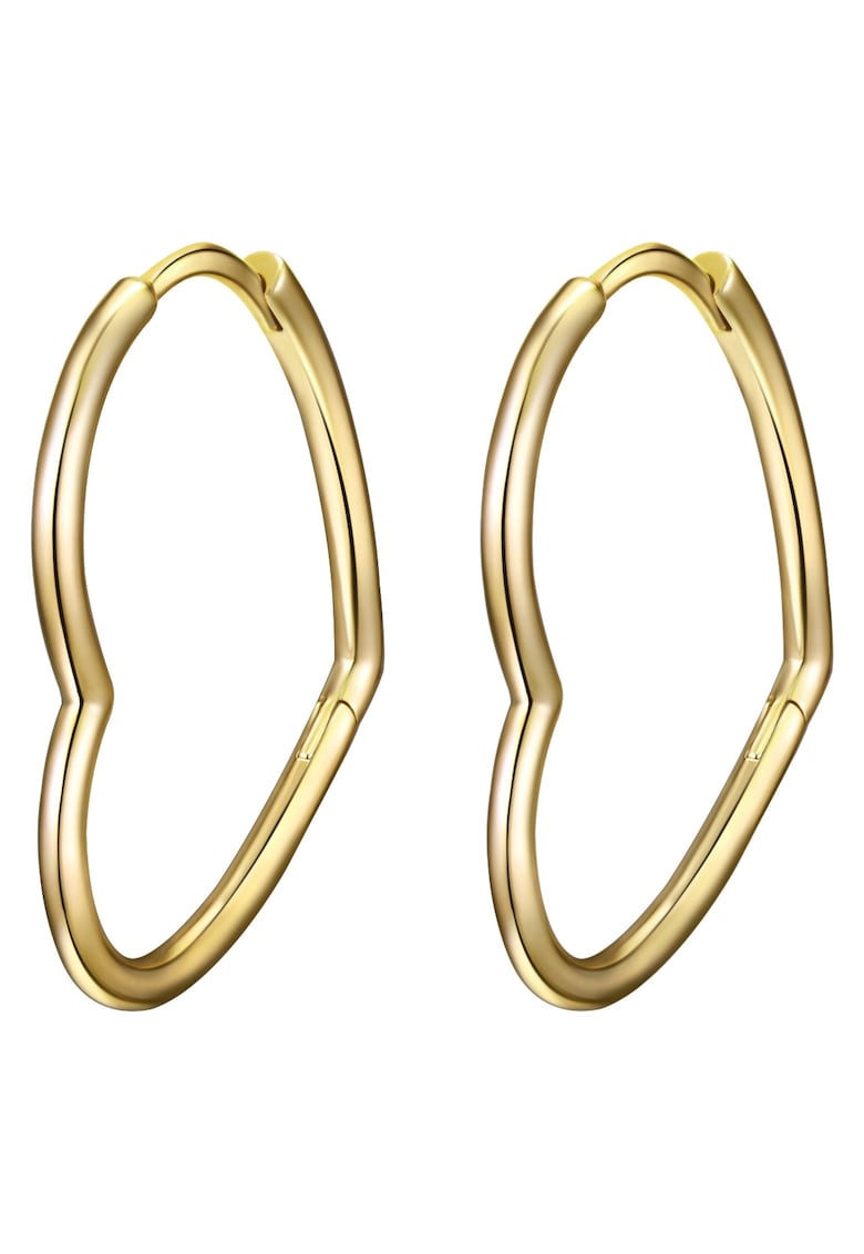Cercei in forma de inima - placati cu aur de 14K - Auriu/Galben