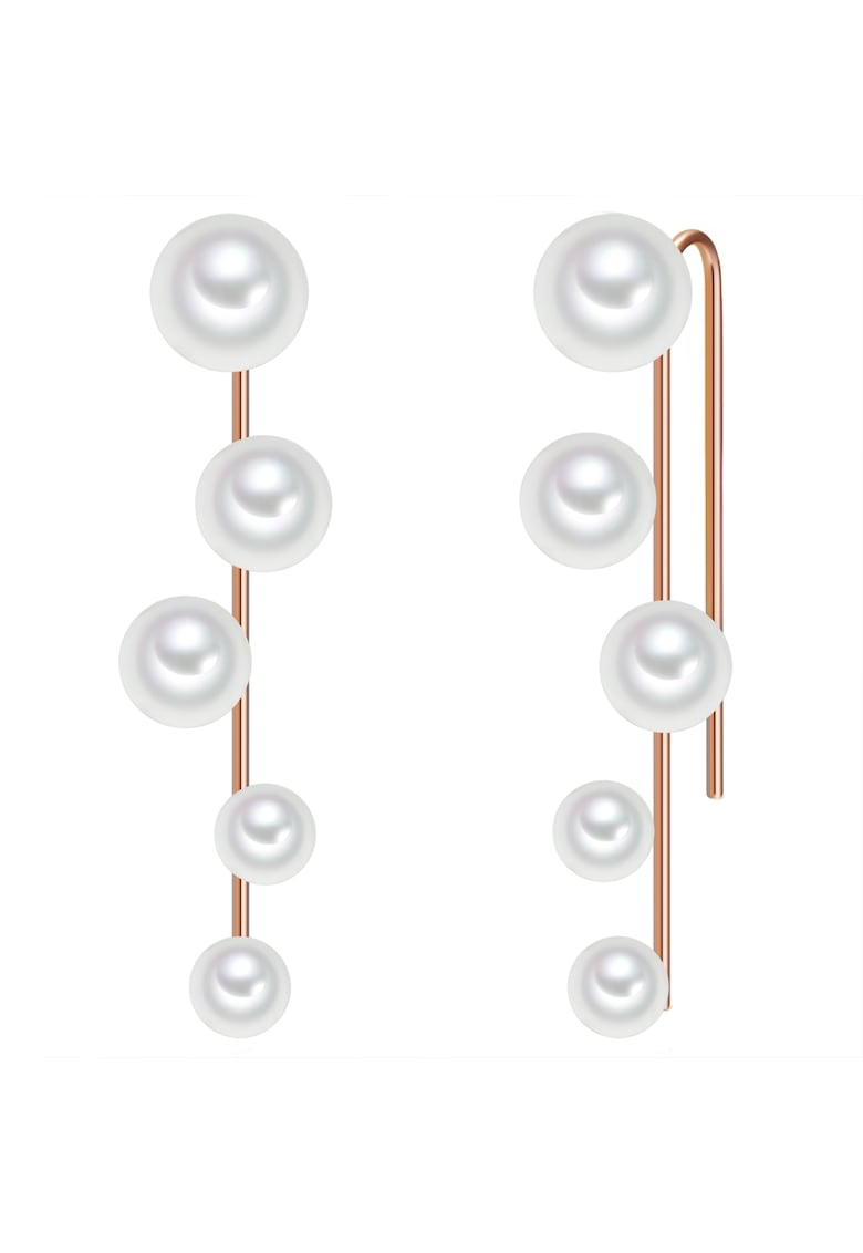 Cercei placati cu aur rose de 14K si decorati cu perle shell 32021 - Auriu rose