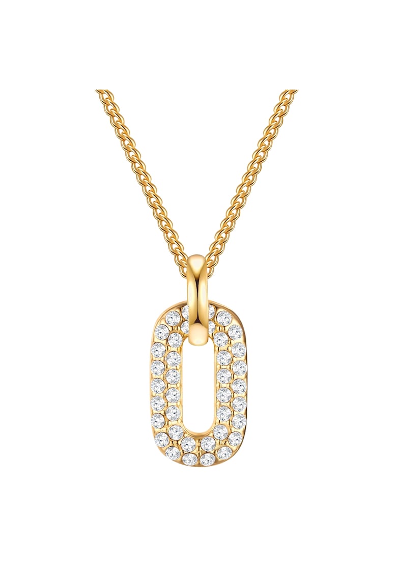 Colier placat cu aur de 14K - cu pandantiv din cristale europene - Auriu/Galben