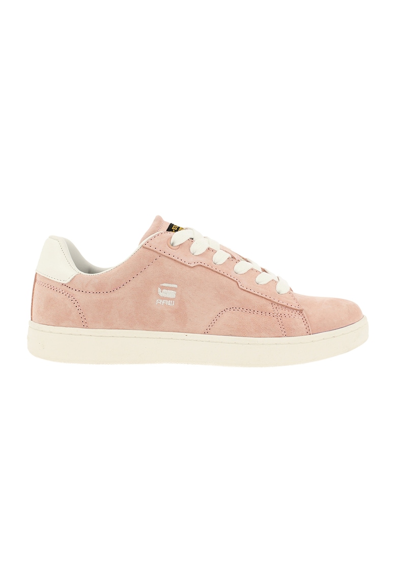 Pantofi sport de piele intoarsa cu detalii logo1 - Roz pastel
