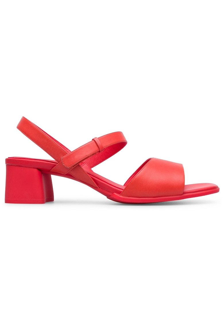 Sandale de piele cu toc masiv Katie 27183 - Rosu