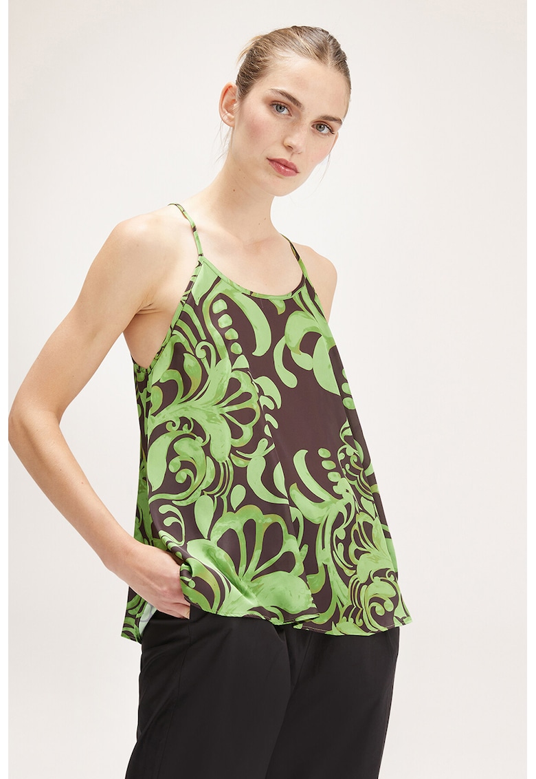 Top lejer cu model - Verde/Negru