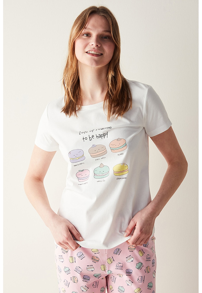 Tricou de casa cu imprimeu - Alb
