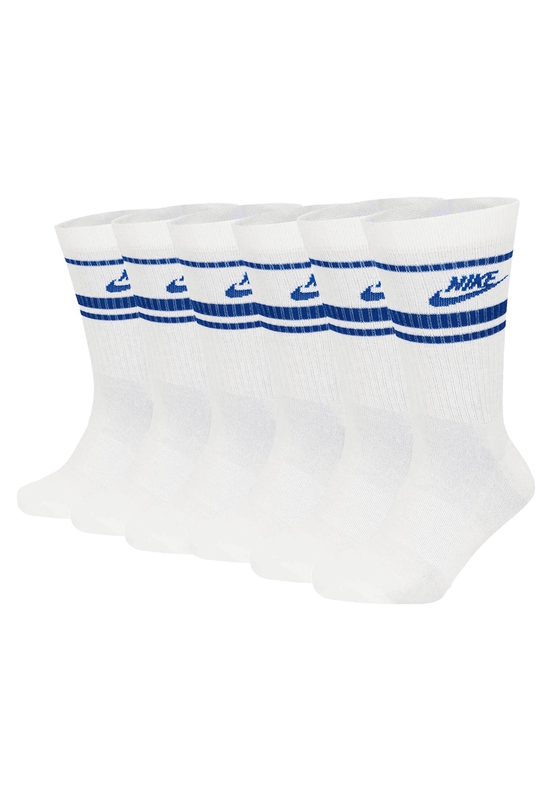 Set de sosete lungi unisex cu imprimeu logo Everyday Essential - 6 perechi - Alb