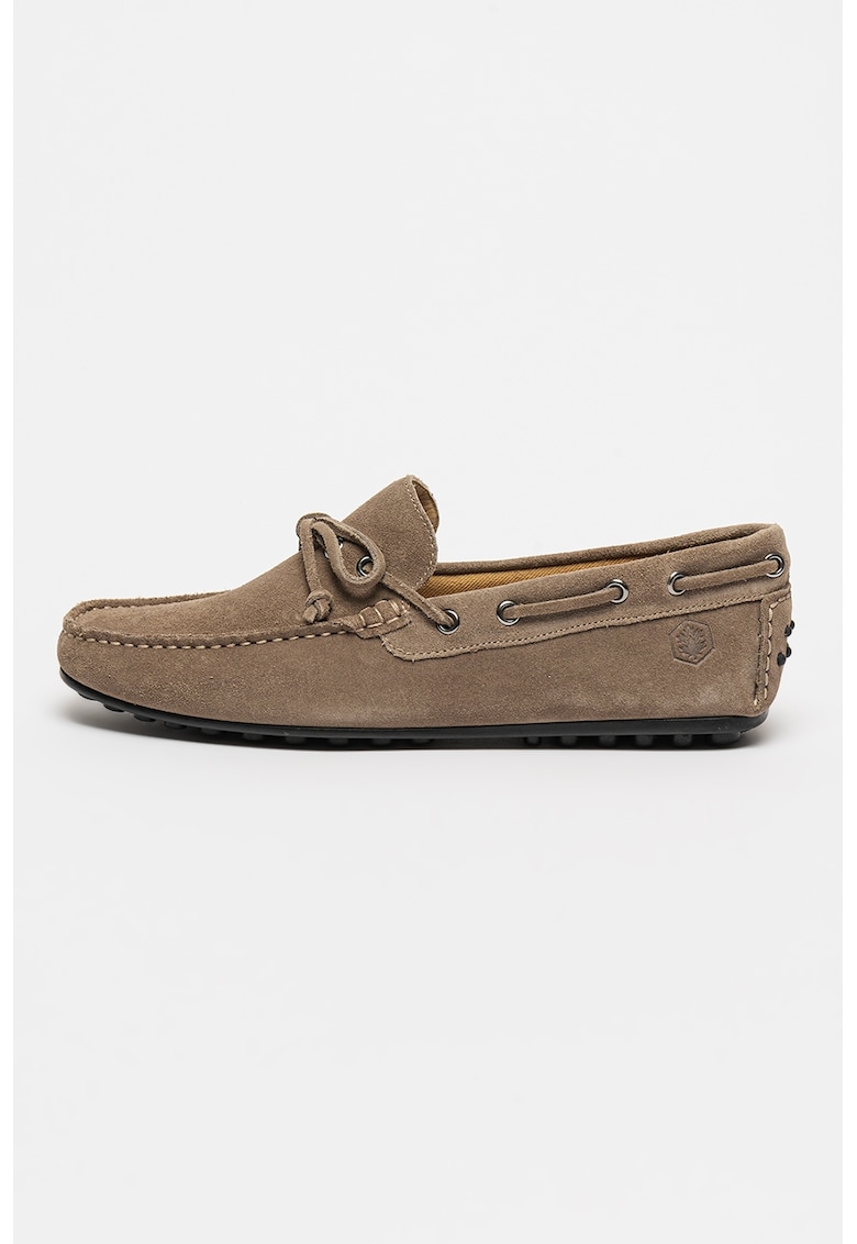 Pantofi boat din piele intoarsa Drive - Maro taupe