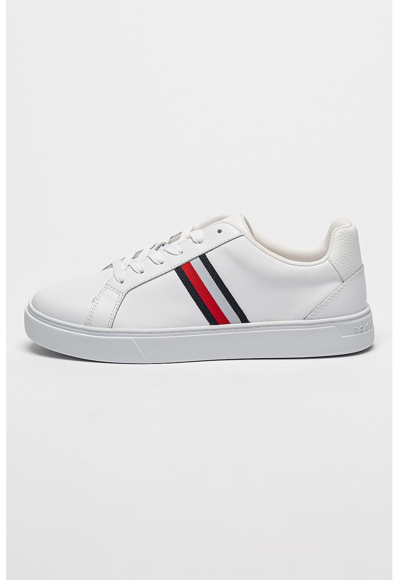 Pantofi sport din piele cu logo - Alb