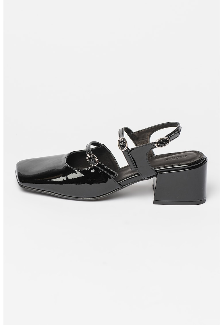 Pantofi din piele cu toc masiv Withnee - Negru