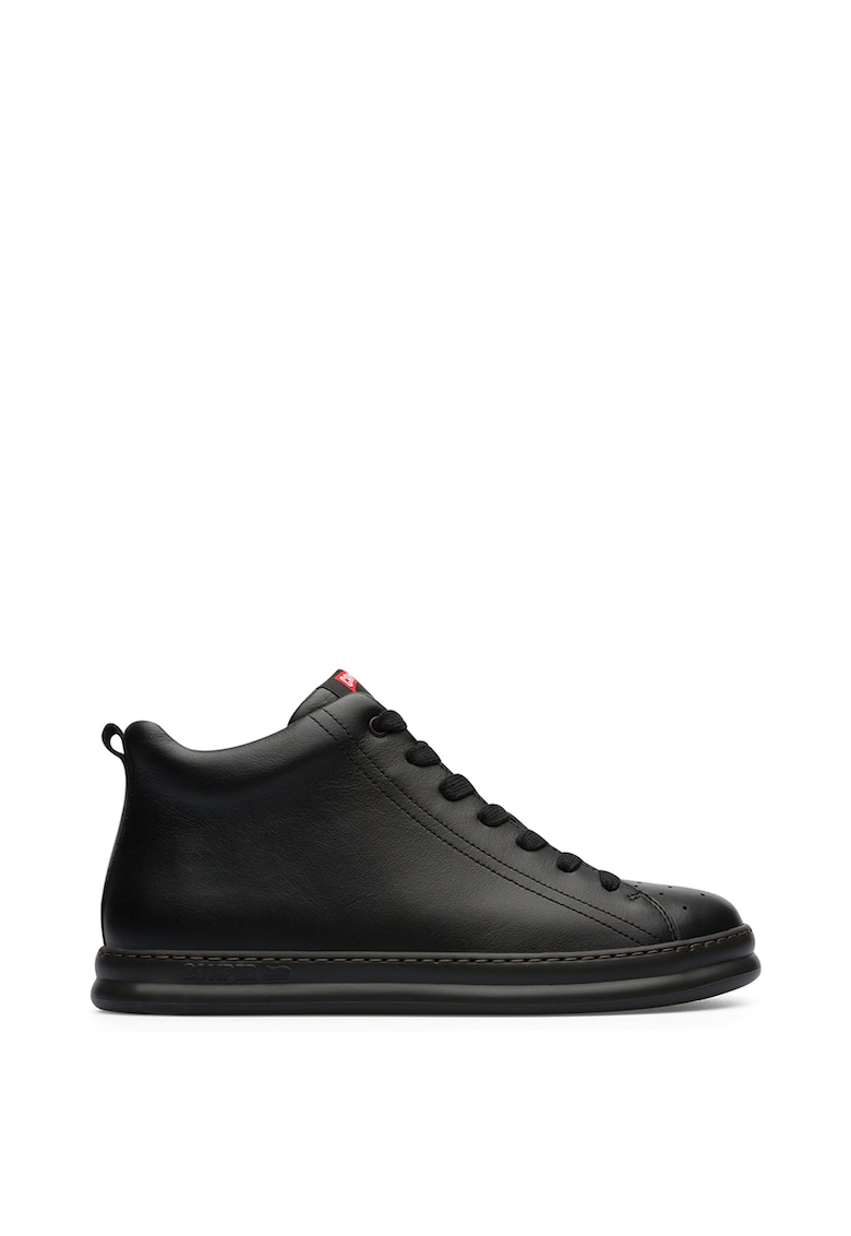 Pantofi sport mid-cut din piele Runner Four 1223 - Negru