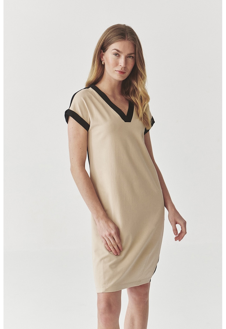 Rochie scurta cu partea din spate contrastanta Kokomi - Negru/Bej