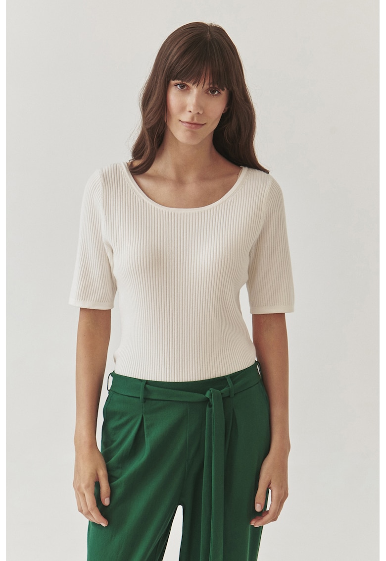 Pulover cu aspect striat Riba - Alb