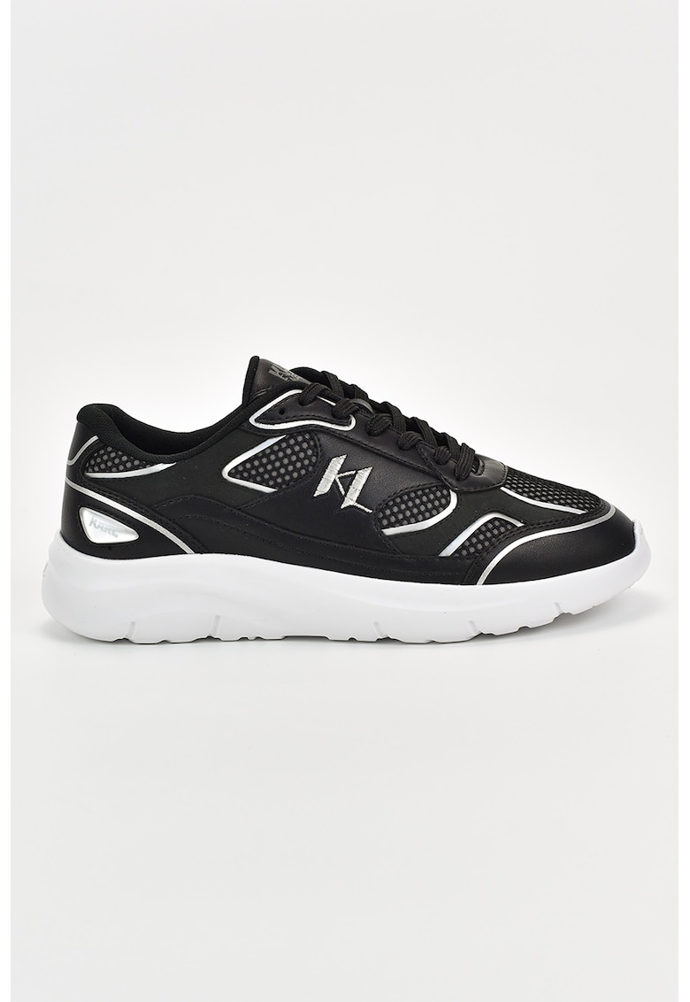Pantofi sport cu detalii din piele - Negru