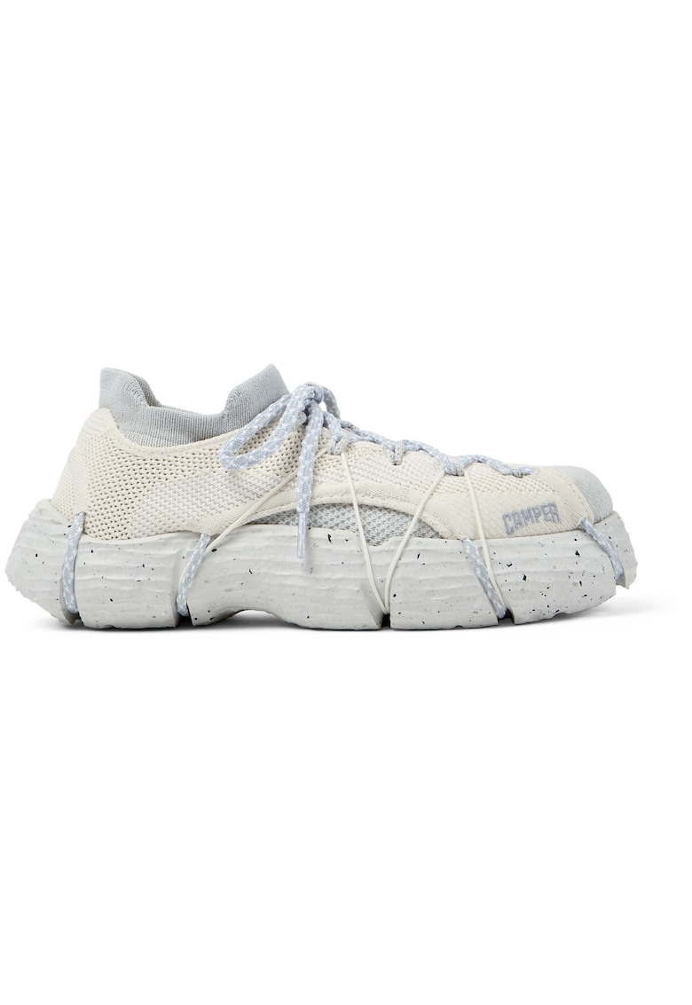 Pantofi sport din material textil cu sireturi Roku - Alb