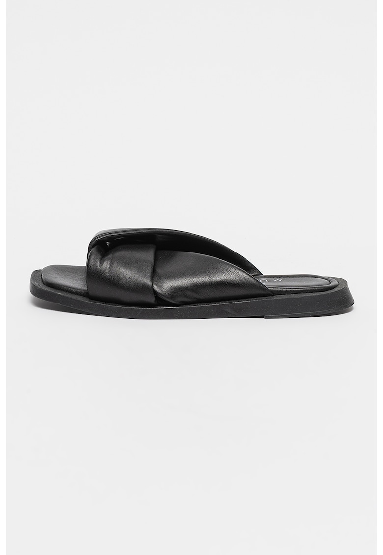 Papuci de piele - Negru