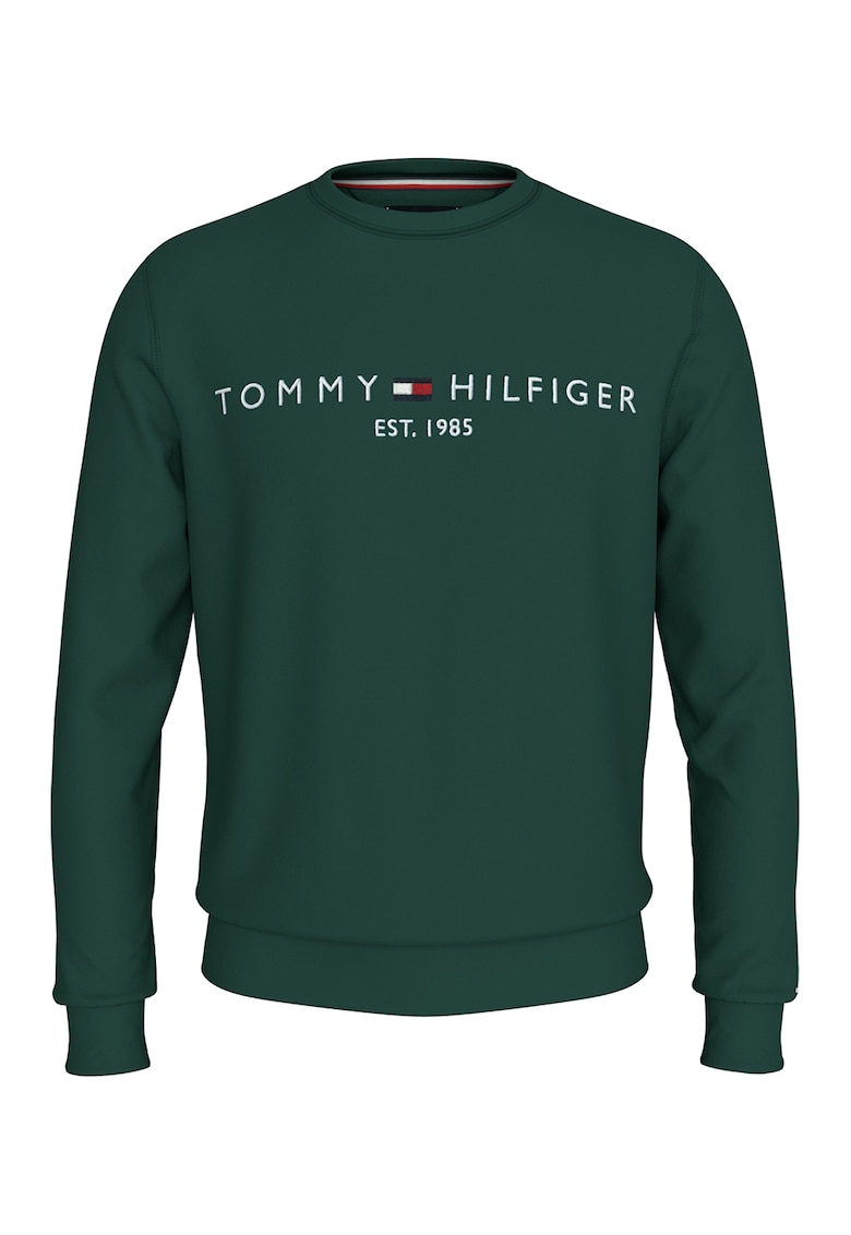 Bluza de trening din amestec de bumbac organic cu logo - Verde englez