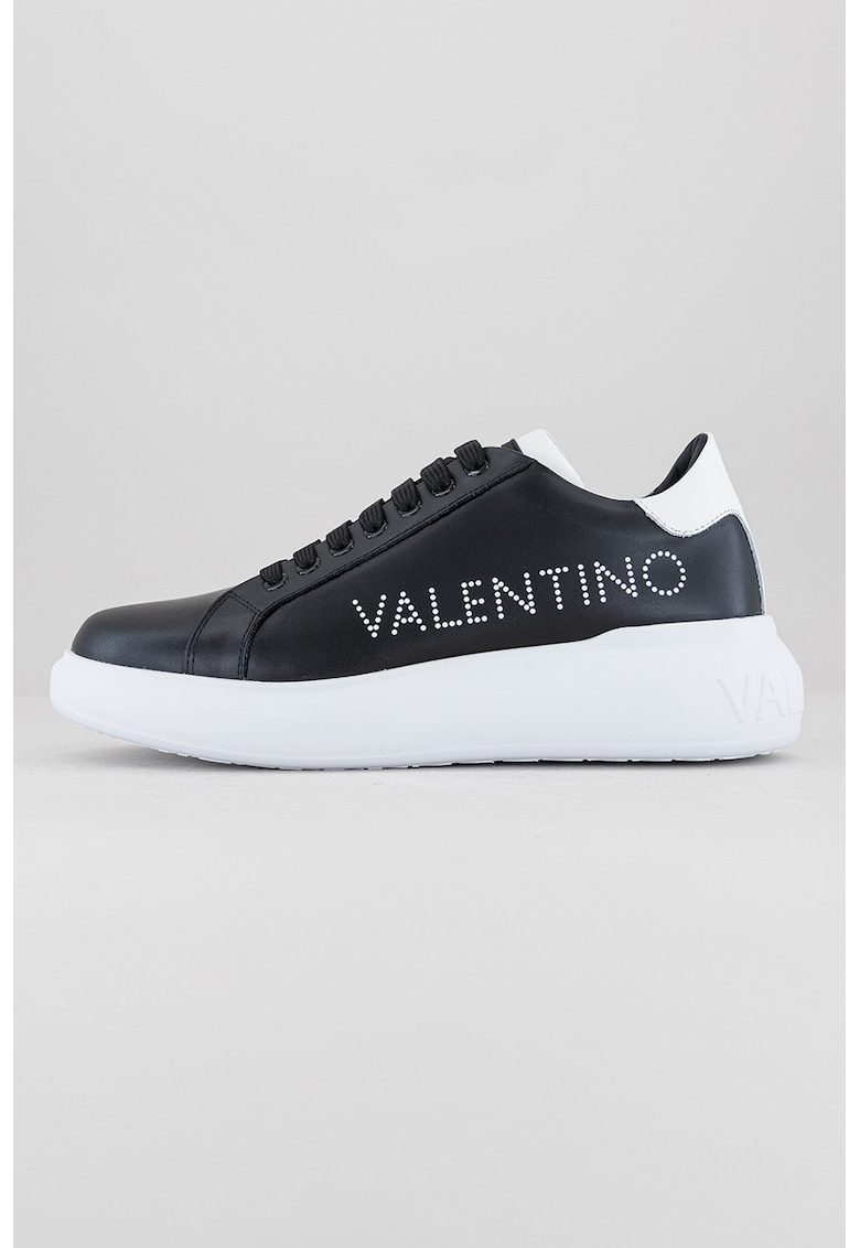 Pantofi sport unisex de piele cu logo - Negru