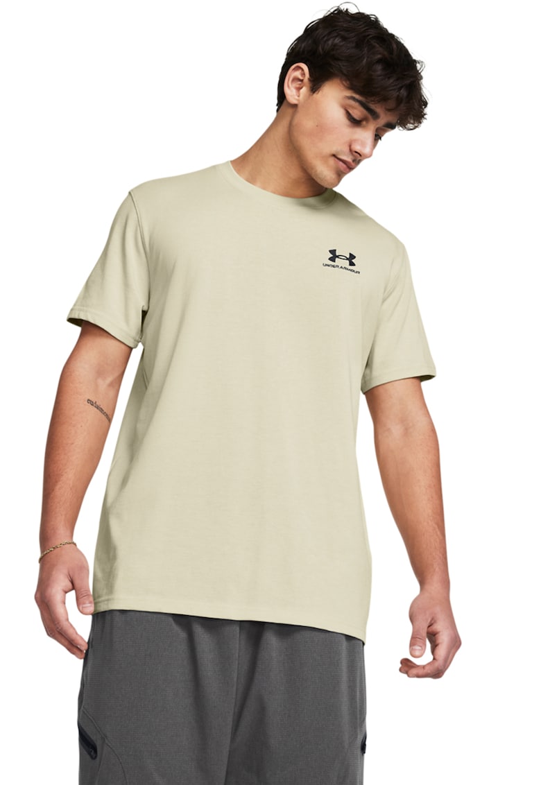 Tricou cu decolteu la baza gatului Heavyweight - Bej deschis