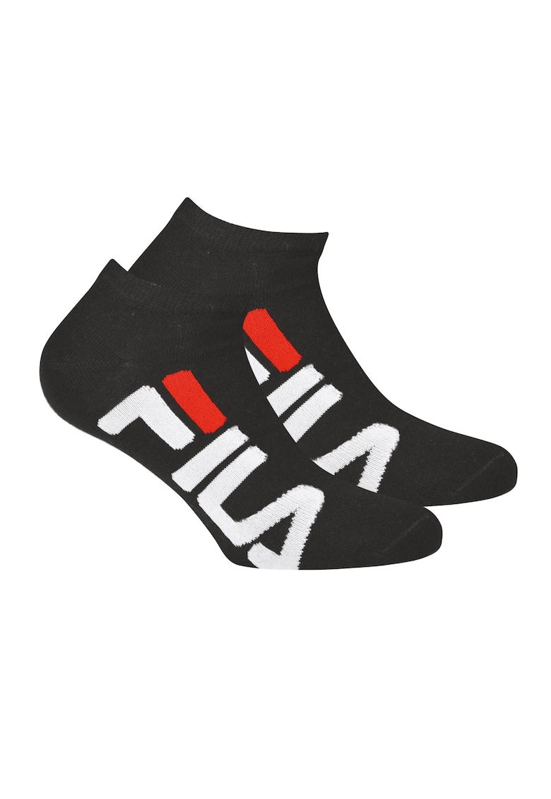 Set de sosete scurte unisex cu logo - 2 perechi - Negru