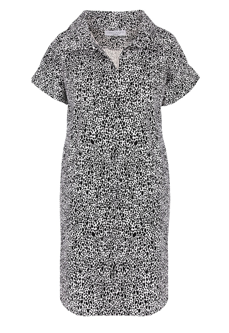 Rochie din amestec de bumbac cu model - Gri