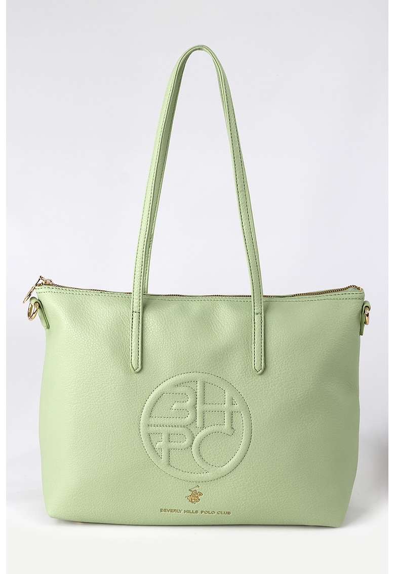 Geanta shopper de piele ecologica - Verde menta