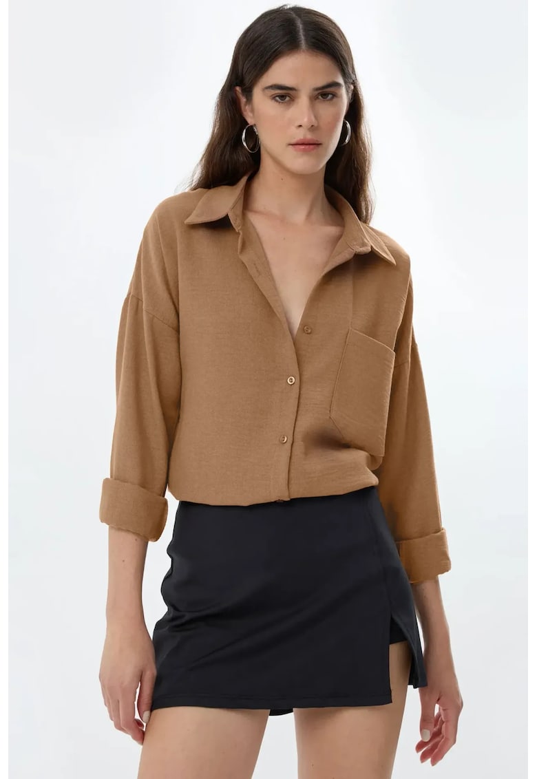 Camasa dama -  poliester - regular fit - maro