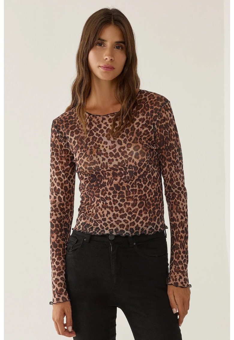 Bluza dama  cu guler rotund - Multicolor