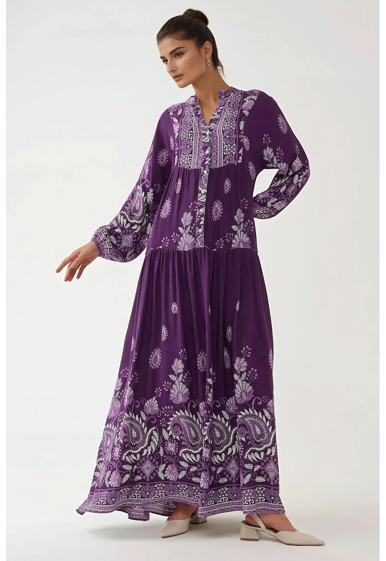 Rochie maxi  cu imprimeu - Violet