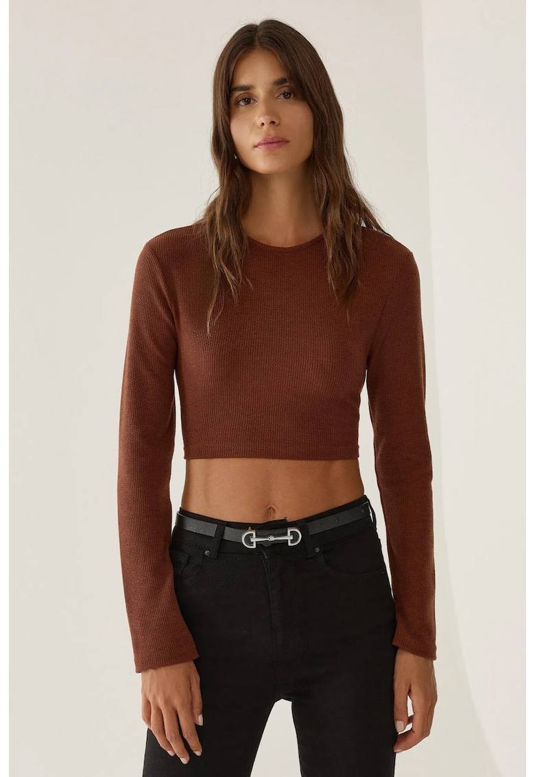 Bluza dama  crop slim fit - Maro