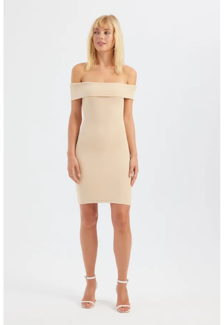 Rochie mini -  mulata - bej - textil
