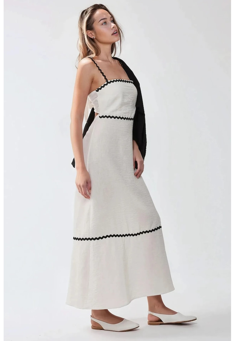 Rochie  decolteu patrat - alb - material usor