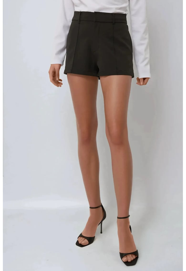 Pantaloni scurti dama -  mini - croiala regulata - negru - bumbac