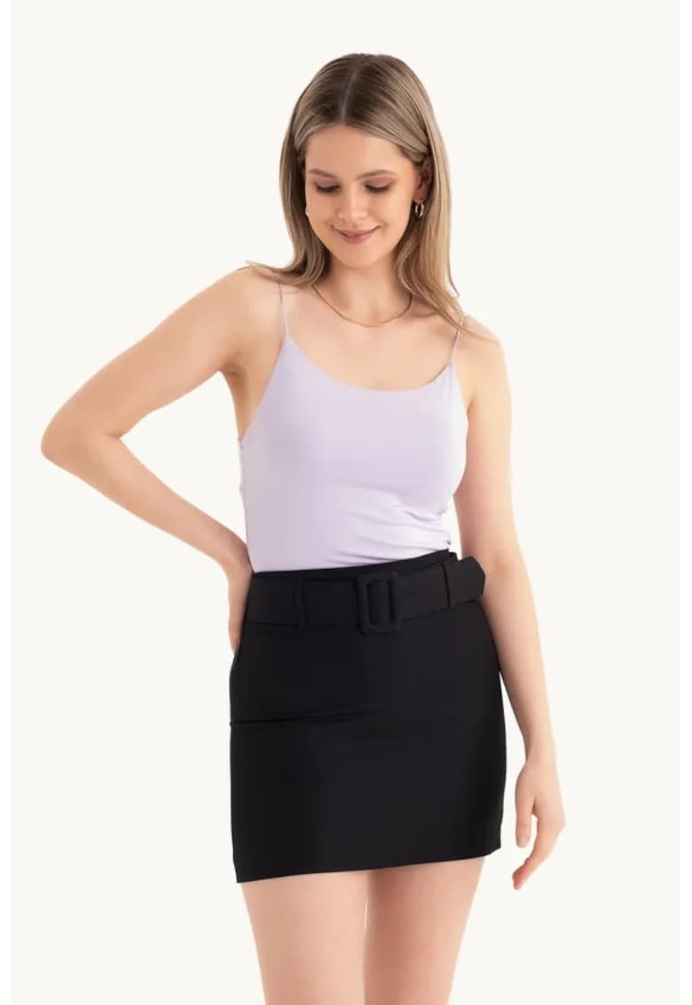 Top crop -  bretele spaghetti - violet - jerseu