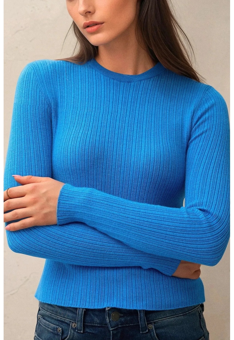 Pulover dama -  albastru - tricot