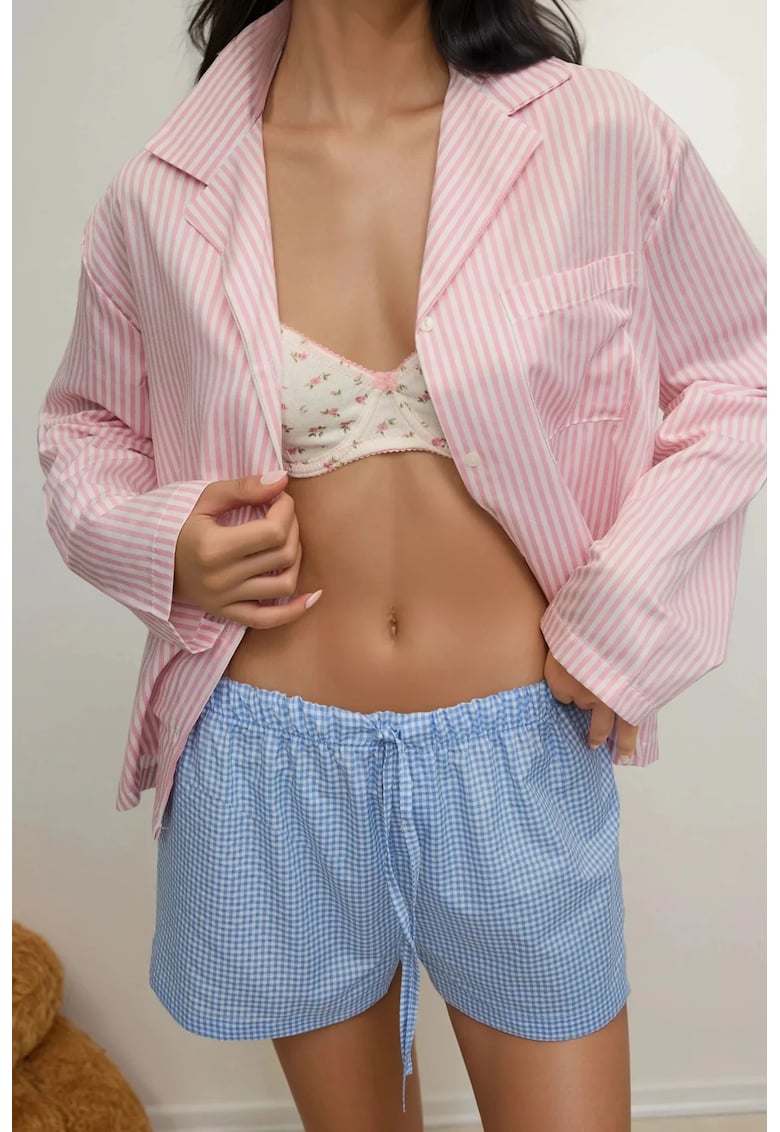 Pantaloni scurti -  Relaxed Fit - dungi - albastru - Albastru