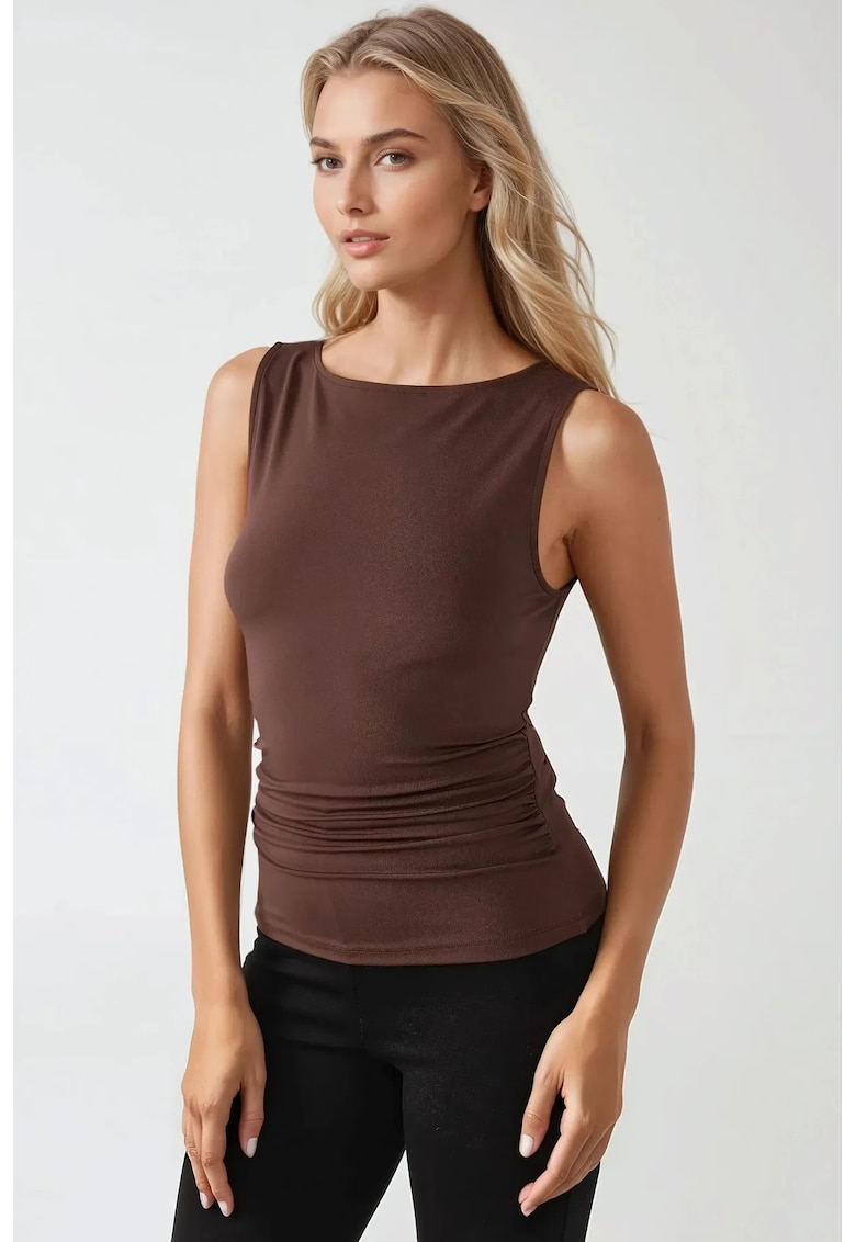 Top  -  tricotat - slim fit - maro - jerseu