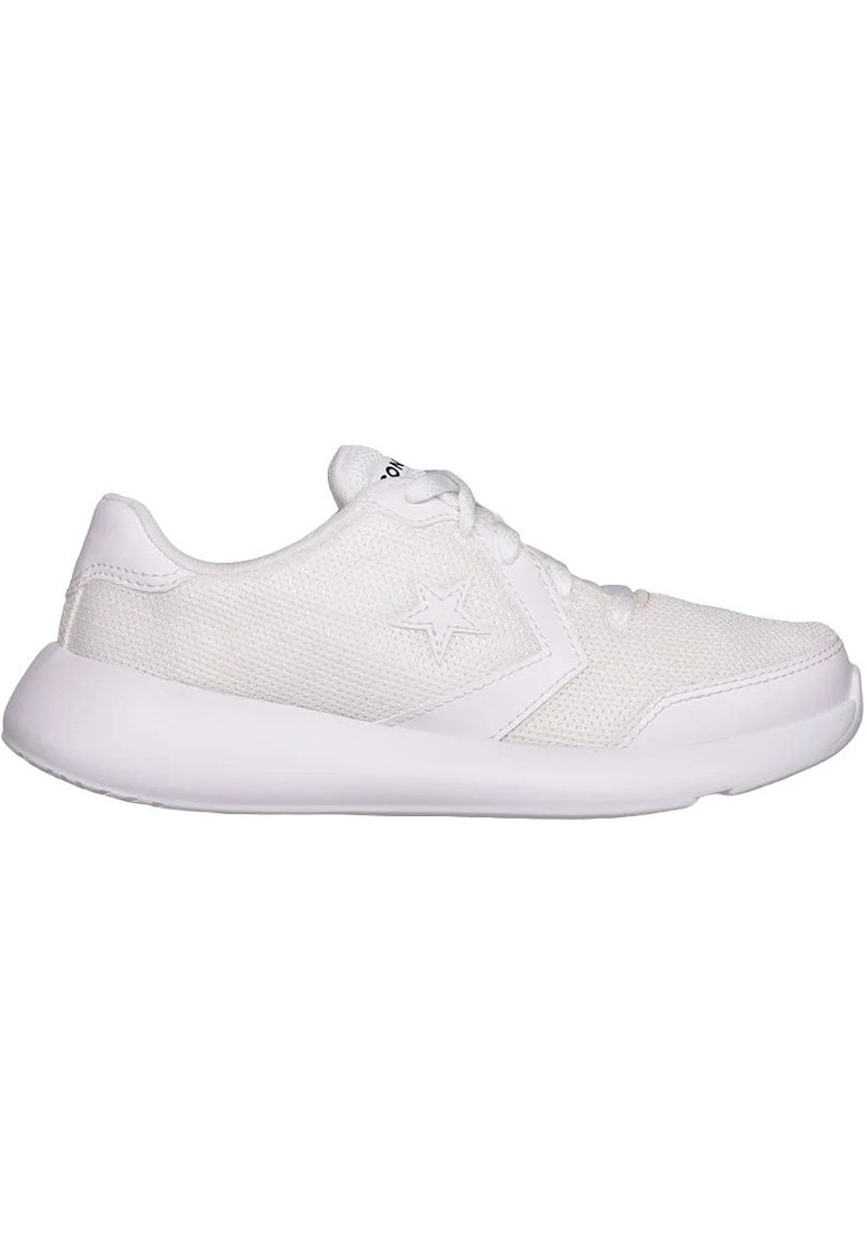 Pantofi sport din plasa cu insertii din piele ecologica Unisex Day One - Alb