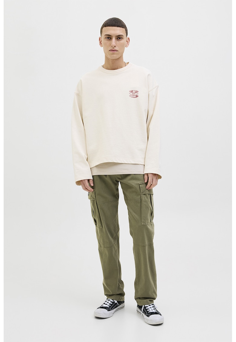 Pantaloni cargo din amestec de bumbac - Kaki