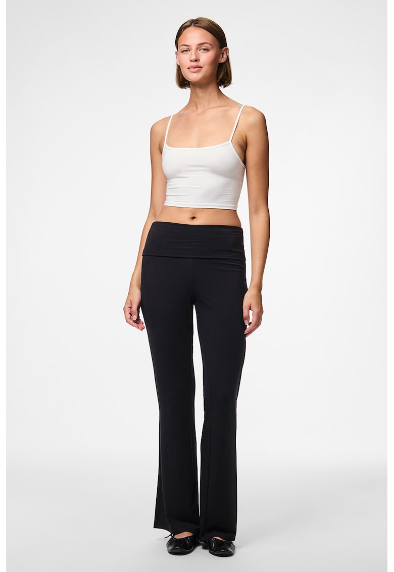 Pantaloni evazati cu talie inalta - Negru