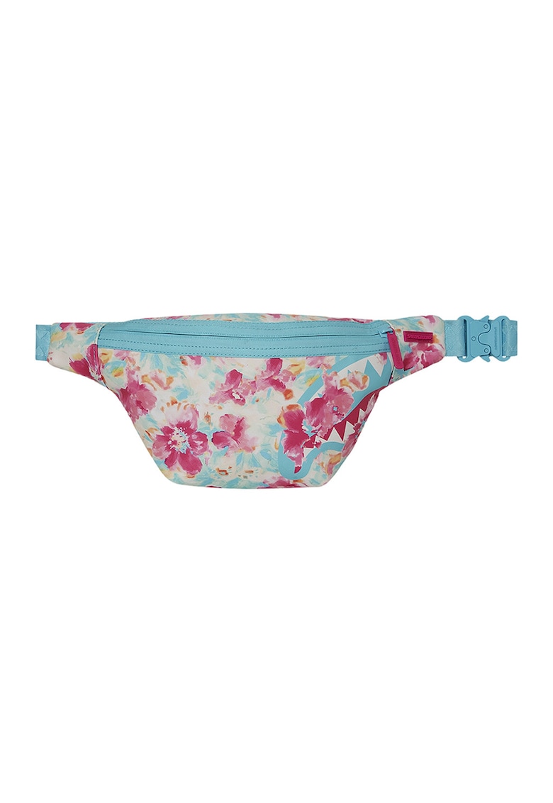 Borseta cu fermoar - Alb fildes/Fucsia/Albastru deschis
