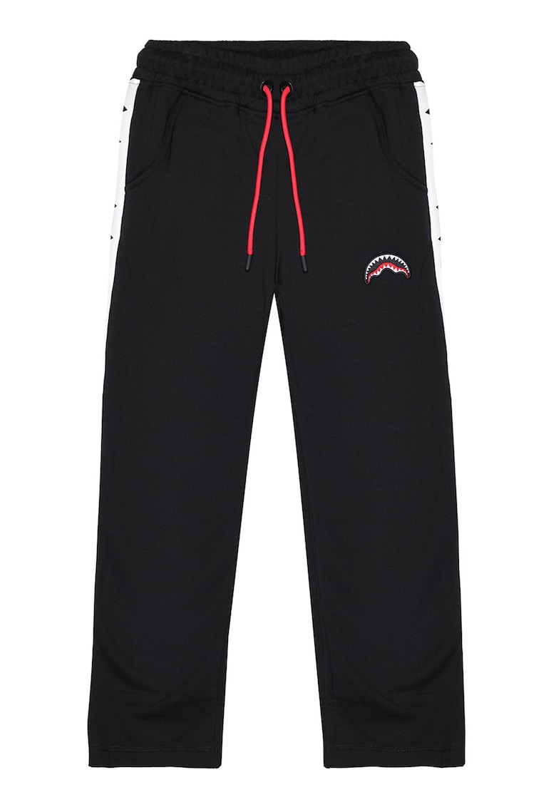 Oferte la Pantaloni de trening cu croiala dreapta si snur de ajustare Next Level - Negru/Alb optic