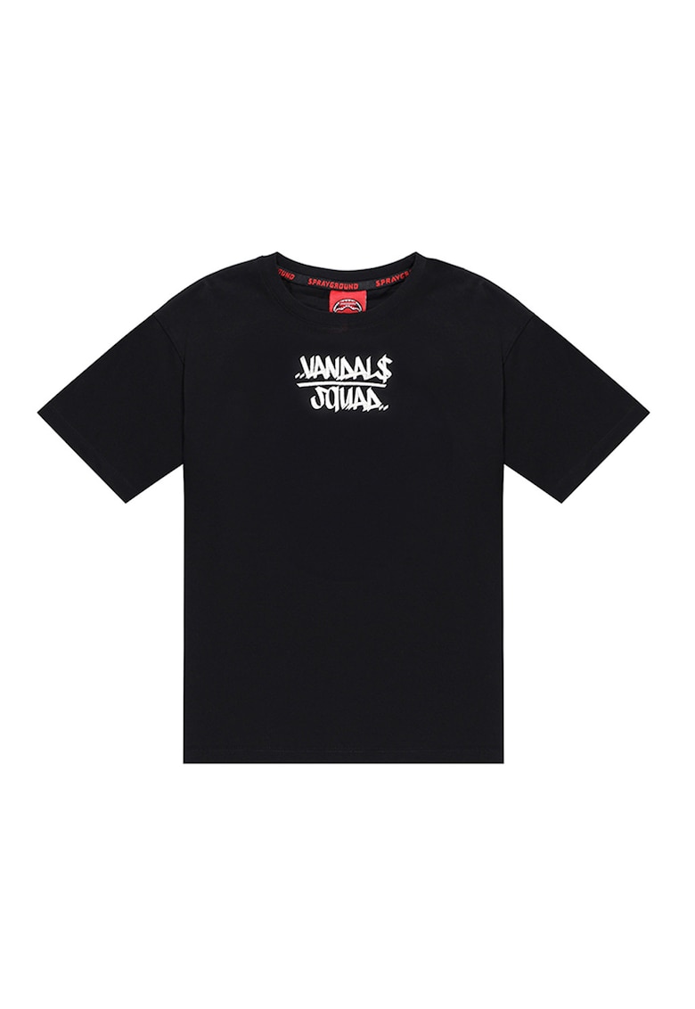Tricou cu imprimeu pe partea din spate - Negru/Alb optic