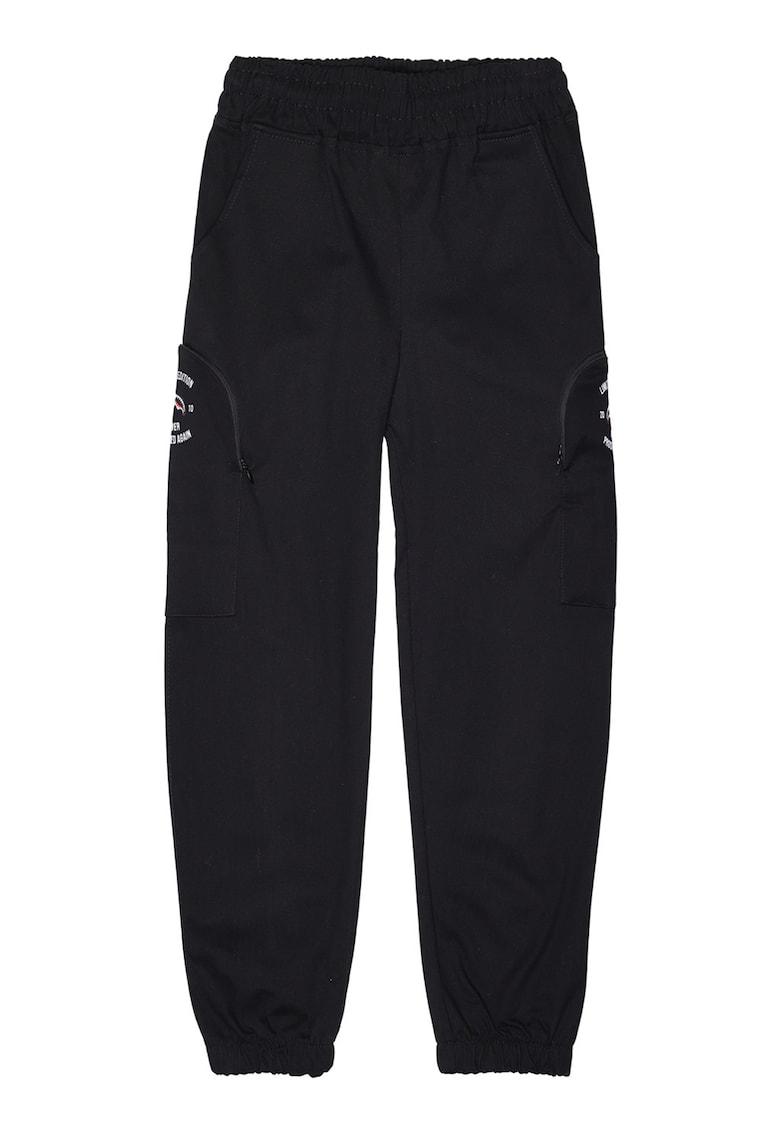 Pantaloni de trening cu buzunare cu fermoar Special - Negru/Rosu vermillion