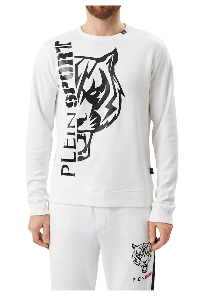 Bluza sport cu imprimeu modern - Alb/Negru