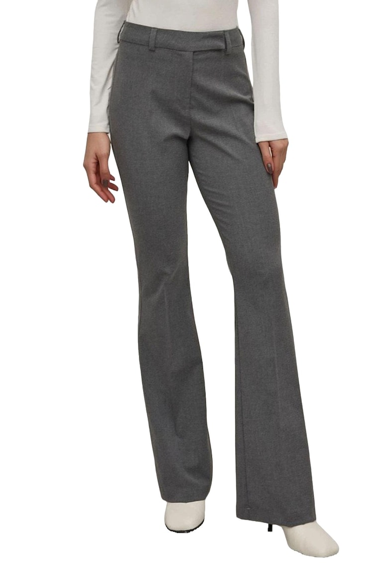 Pantaloni dama -  evazati - poliester/viscoza - gri