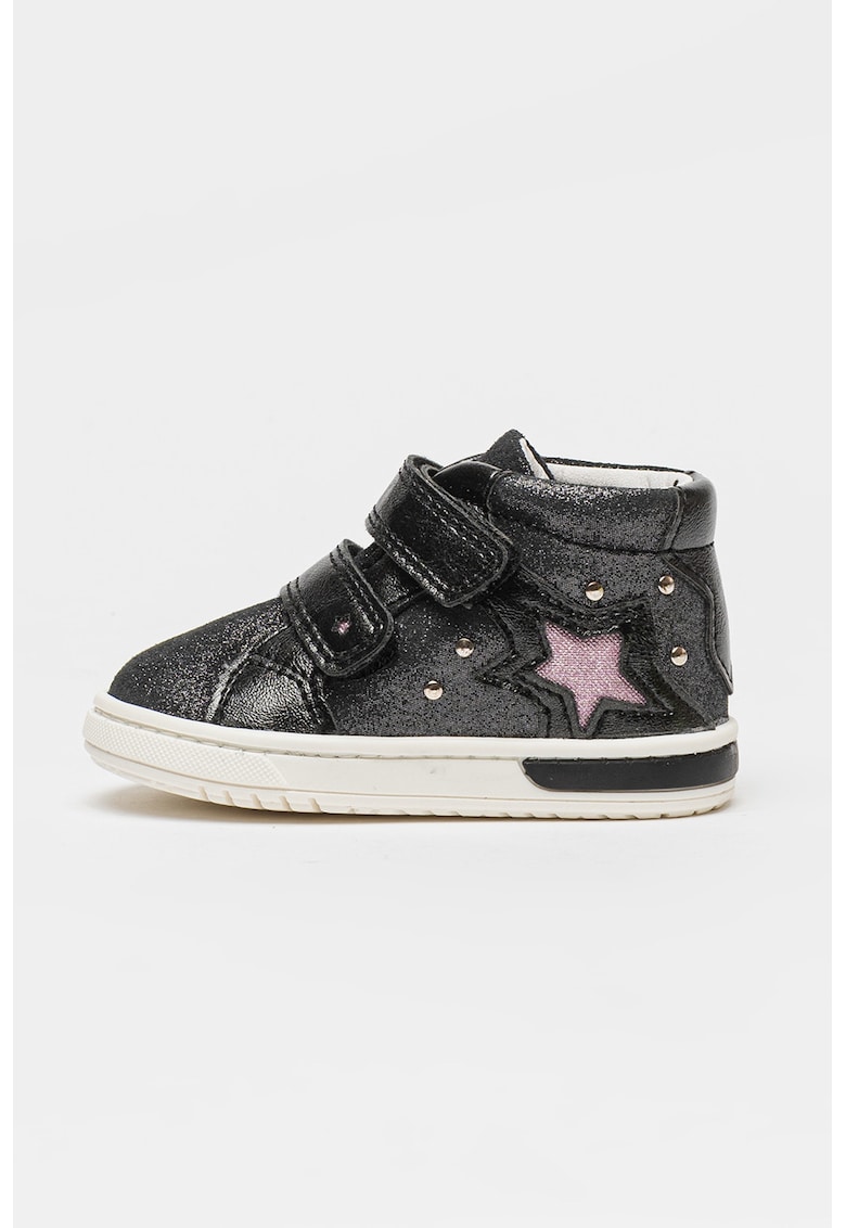 Pantofi sport cu design star si velcro - Negru