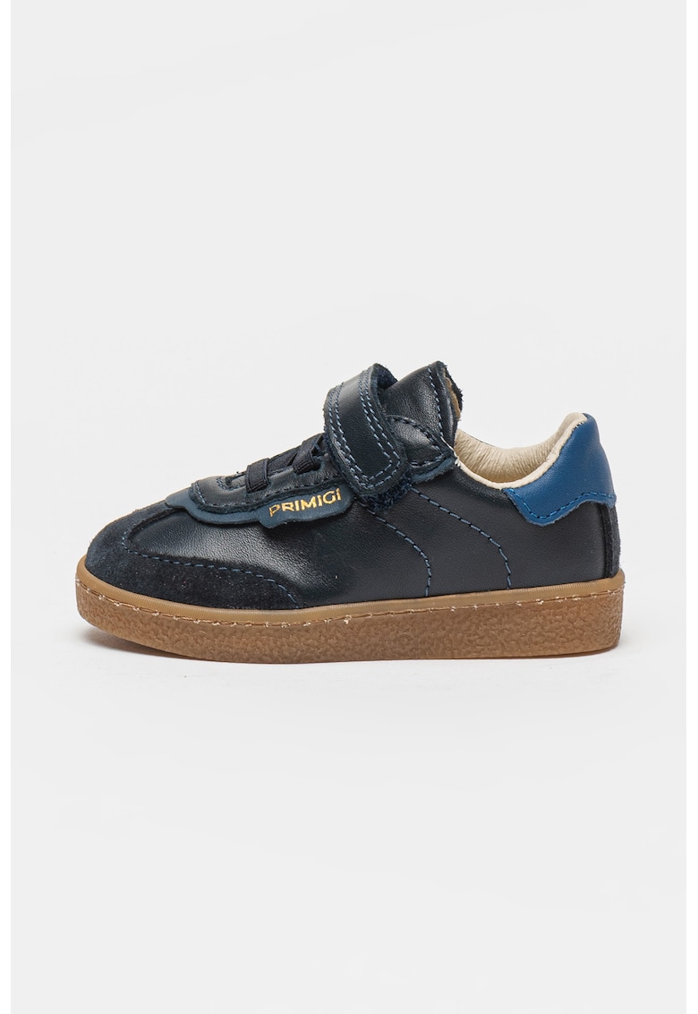 Pantofi sport din piele cu garnituri din piele intoarsa - Albastru ultramarin