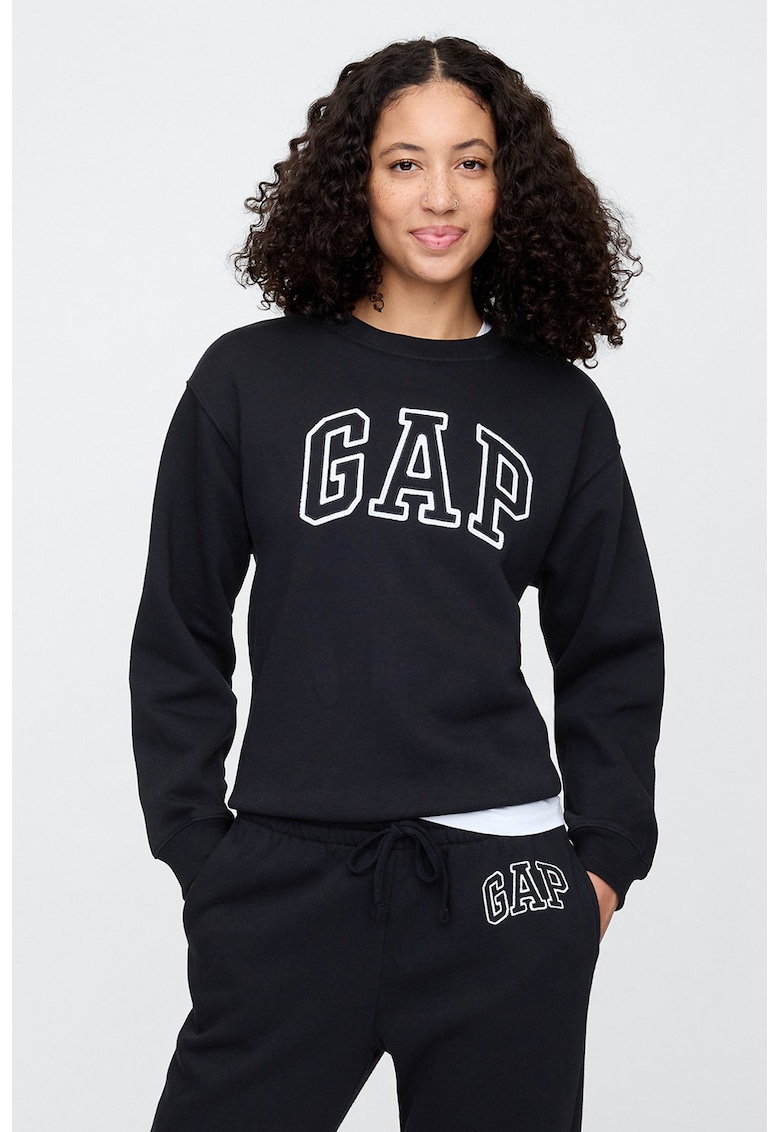 Bluza de trening lejera cu logo - Negru