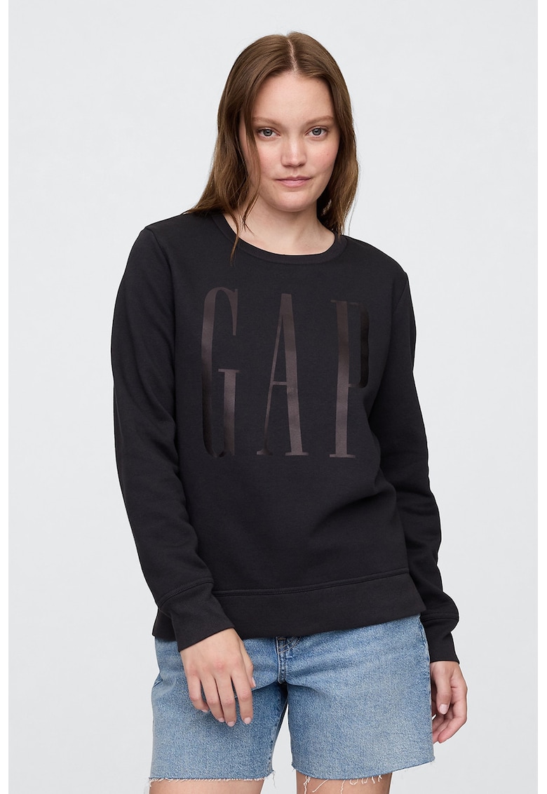 Bluza de trening cu croiala lejera si logo - Negru